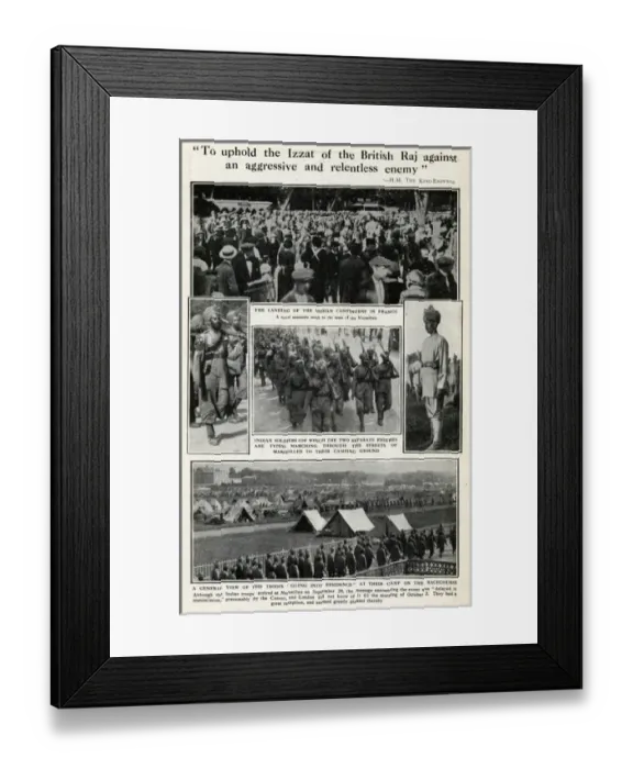 Framed Print : Indian troops arriving in France, WW1 Framed Print : Indian troops arriving in France, WW1