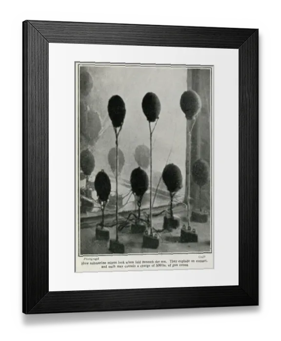 Framed Print : Submarine mines, WW1 Framed Print : Submarine mines, WW1