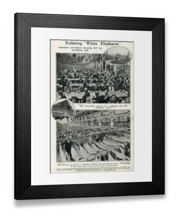 Framed Print : Londons Victorian palaces put to patriotic use, WW1 Framed Print : Londons Victorian palaces put to patriotic use, WW1