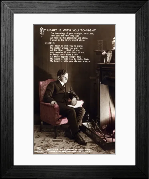 Framed Print : Romantic Postcard Framed Print : Romantic Postcard