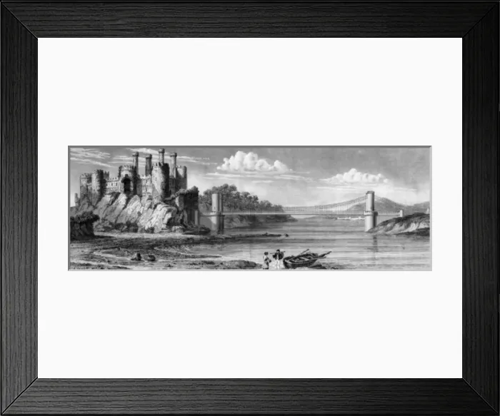 Framed Print : Conway Castle and suspension bridge, North Wales Framed Print : Conway Castle and suspension bridge, North Wales