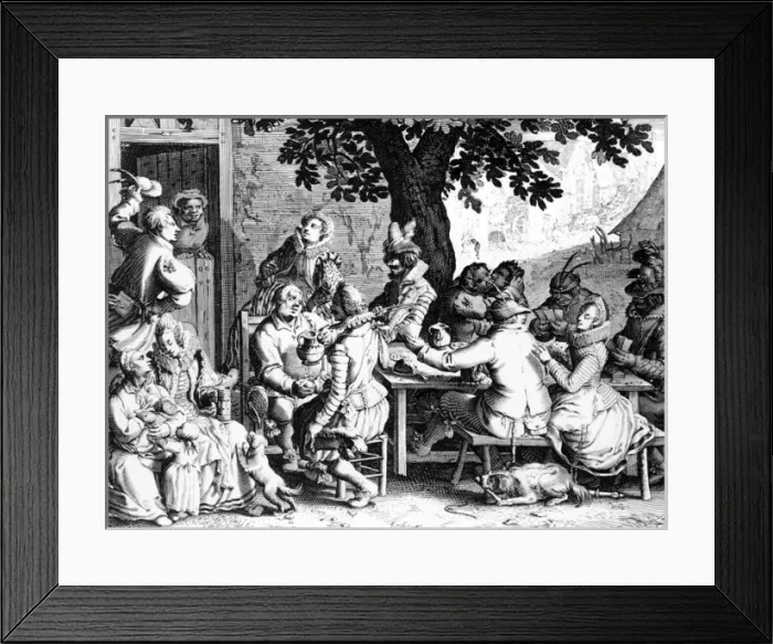 Framed Print : Village Gathering - Dutch Treat Framed Print : Village Gathering - Dutch Treat