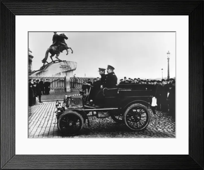 Framed Print : Testing a petrol-driven car, Russia Framed Print : Testing a petrol-driven car, Russia