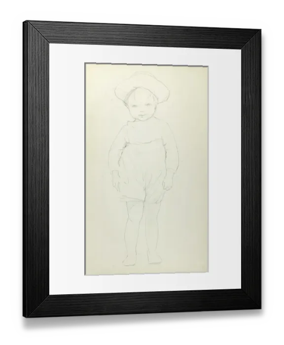 Framed Print : Pencil sketch of little boy Framed Print : Pencil sketch of little boy