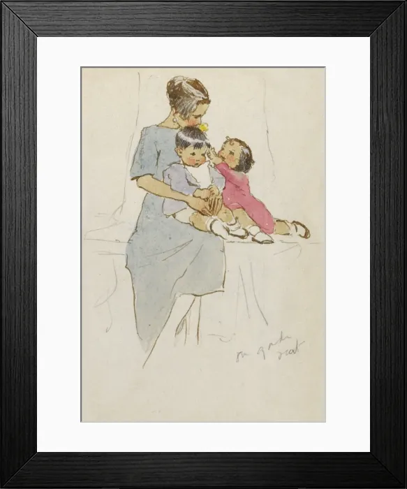 Framed Print : Mother with two children Framed Print : Mother with two children