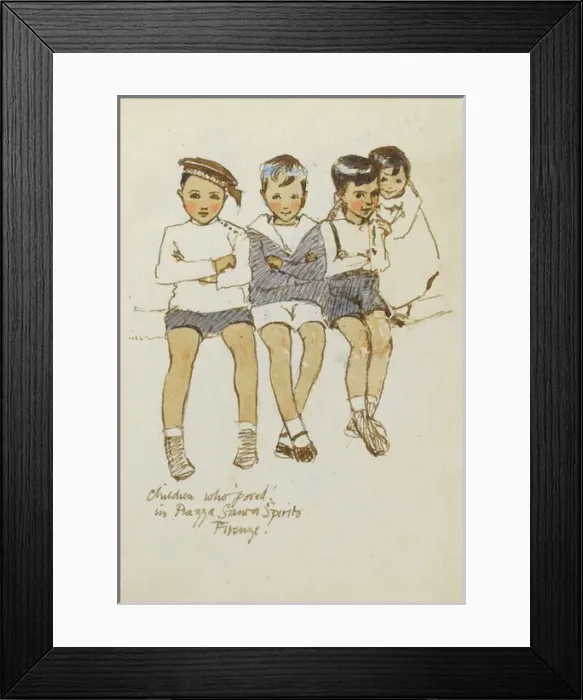 Framed Print : Italian children, Florence Framed Print : Italian children, Florence