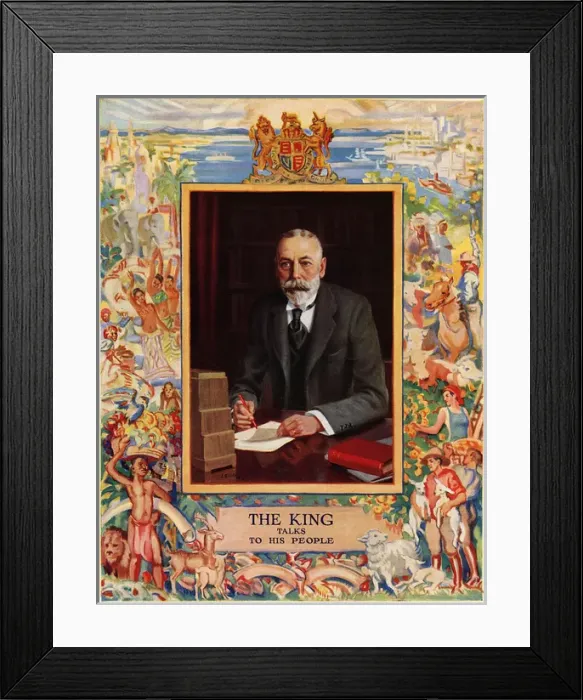 Framed Print : King George V broadcasting to the nation Framed Print : King George V broadcasting to the nation
