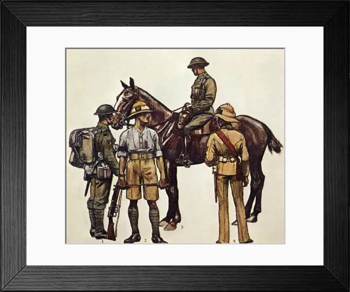 Framed Print : Four British soldiers, WW1 Framed Print : Four British soldiers, WW1