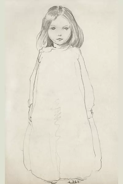Pencil sketch of little girl