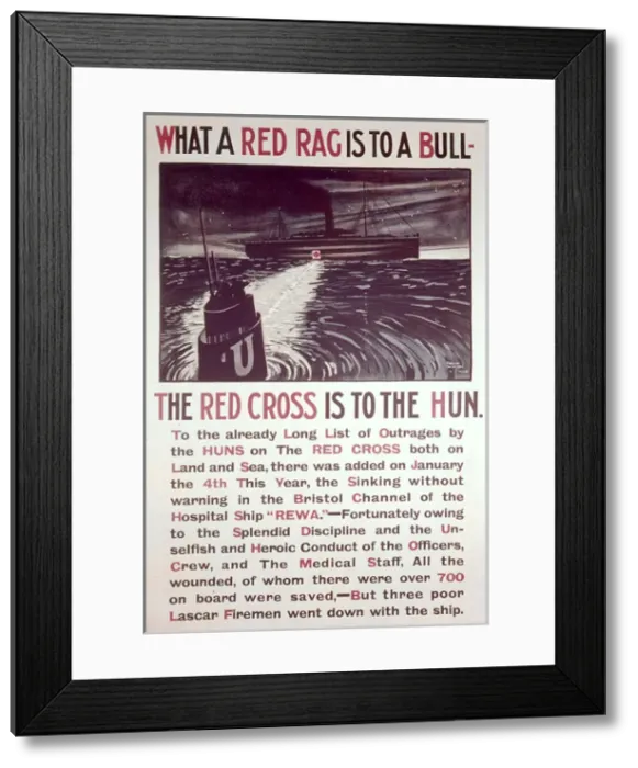 Framed Print : Poster, Red Cross hospital ship, WW1 Framed Print : Poster, Red Cross hospital ship, WW1