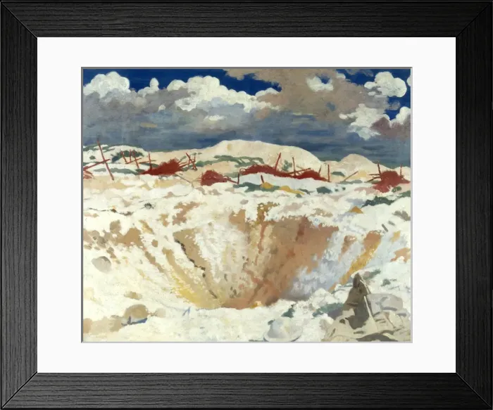 Framed Print : Mine crater on the Somme, France, WW1 Framed Print : Mine crater on the Somme, France, WW1