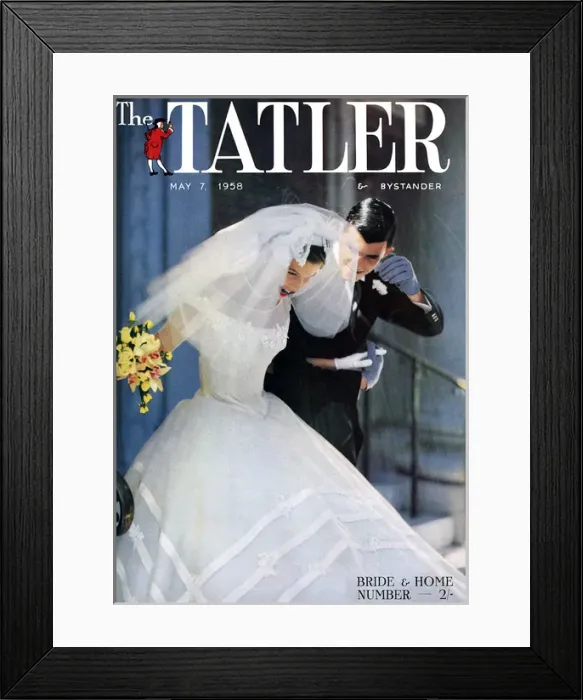 Framed Print : Tatler front cover, Just Married 1958 Framed Print : Tatler front cover, Just Married 1958