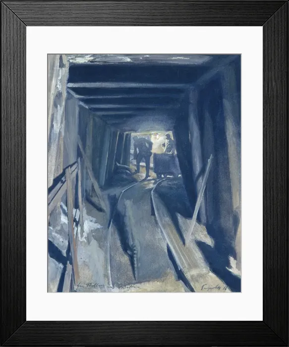 Framed Print : Two soldiers in underground passageway, WW1 Framed Print : Two soldiers in underground passageway, WW1