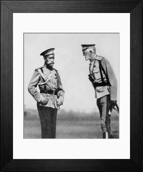 Framed Print : Tsar Nicholas II of Russia with Grand Duke, WW1 Framed Print : Tsar Nicholas II of Russia with Grand Duke, WW1