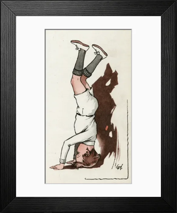 Framed Print : Jacky standing on his head Framed Print : Jacky standing on his head