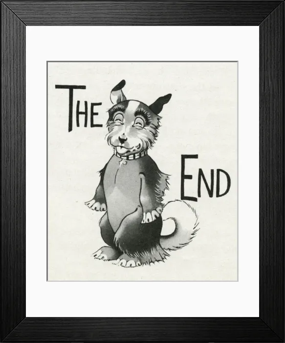 Framed Print : Tailpiece design, Jeek the puppy Framed Print : Tailpiece design, Jeek the puppy