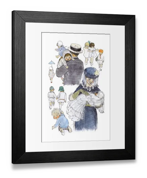 Framed Print : A Sketchbook - Mothers and Children Framed Print : A Sketchbook - Mothers and Children