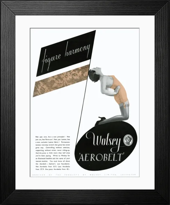 Framed Print : Advert for Wolsey womens underwear 1936 Framed Print : Advert for Wolsey womens underwear 1936