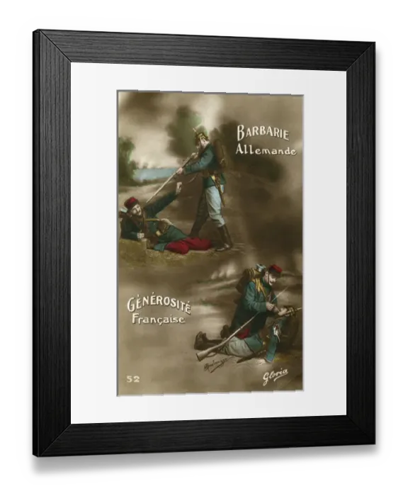 Framed Print : French and German contrasts, WW1 Framed Print : French and German contrasts, WW1