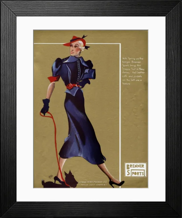Framed Print : Advert for Brenner Sports - womens clothing 1936 Framed Print : Advert for Brenner Sports - womens clothing 1936