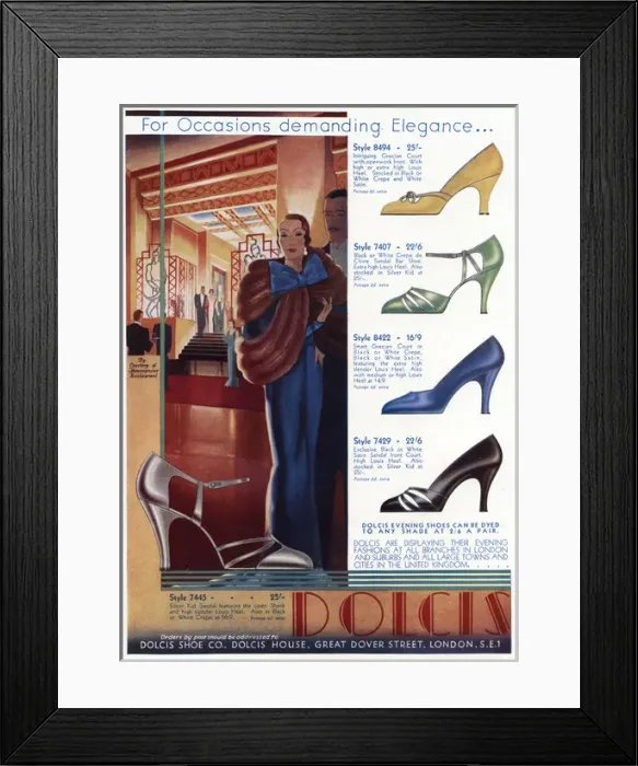 Framed Print : Advert for Dolcis shoes 1933 Framed Print : Advert for Dolcis shoes 1933