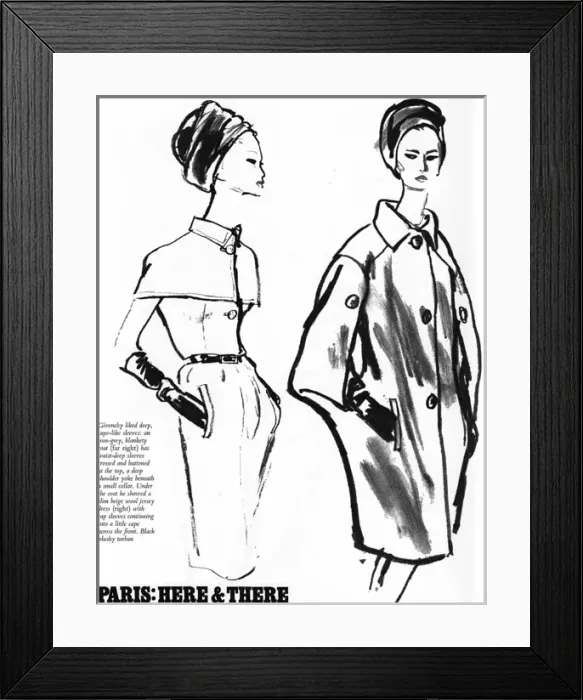 Framed Print : Givenchy fashion, 1964 Framed Print : Givenchy fashion, 1964