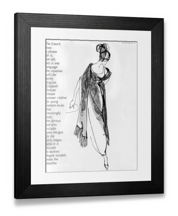 Framed Print : Maternity fashion, 1963 Framed Print : Maternity fashion, 1963
