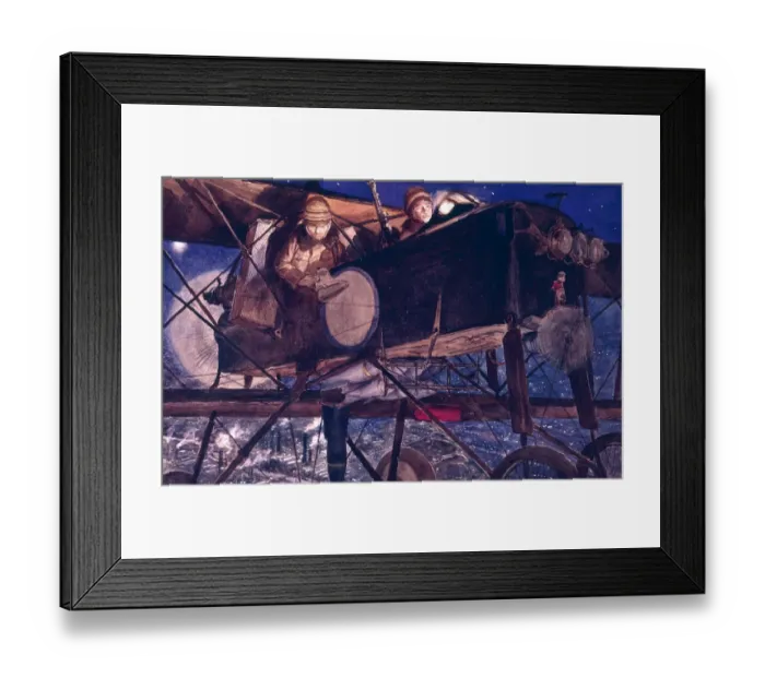 Framed Print : Two airmen in French bomber, WW1 Framed Print : Two airmen in French bomber, WW1