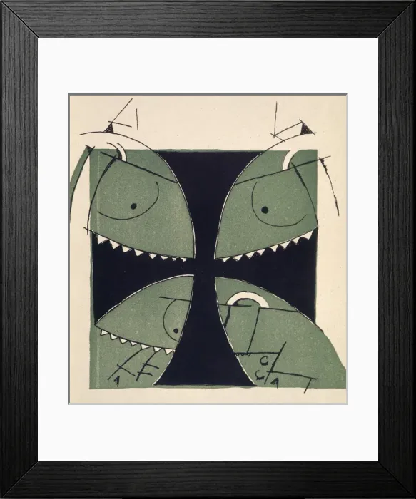 Framed Print : French cartoon, Iron Cross, WW1 Framed Print : French cartoon, Iron Cross, WW1