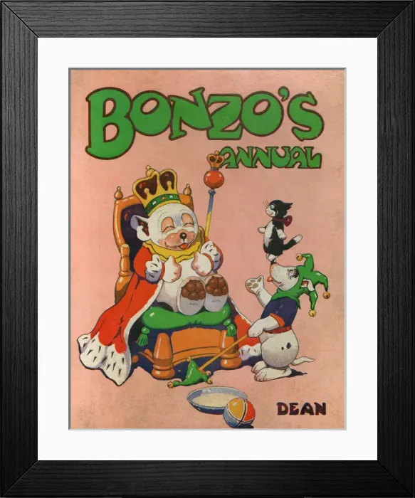 Framed Print : Bonzo the cartoon dog dressed like a king Framed Print : Bonzo the cartoon dog dressed like a king