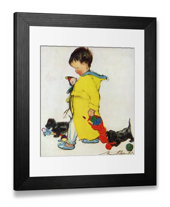 Framed Print : Little boy in yellow dressing gown by Muriel Dawson Framed Print : Little boy in yellow dressing gown by Muriel Dawson