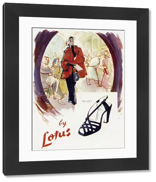 Advert for Lotus peep toe shoes 1950