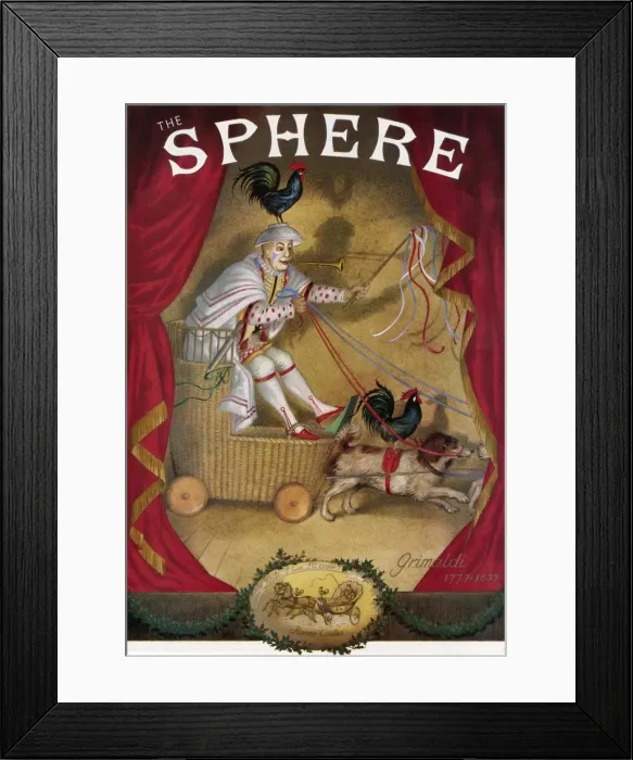 Framed Print : The Clown Grimaldi Performing on a Cart Framed Print : The Clown Grimaldi Performing on a Cart