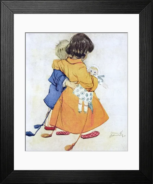 Framed Print : Two Little Sleepy Heads by Muriel Dawson