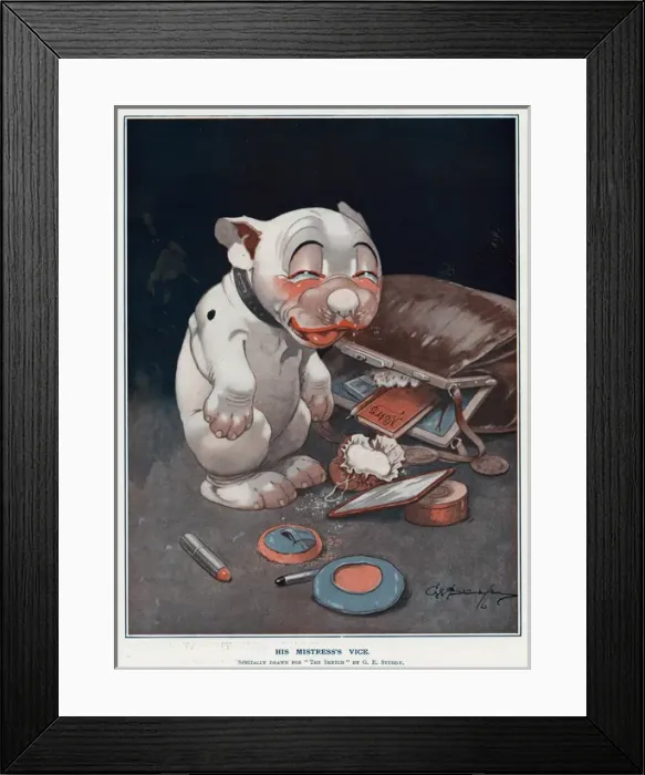 Framed Print : His mistresss vice by George Studdy Framed Print : His mistresss vice by George Studdy