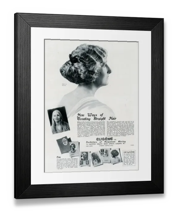 Framed Print : Advert for Eugene hair treatment 1923 Framed Print : Advert for Eugene hair treatment 1923