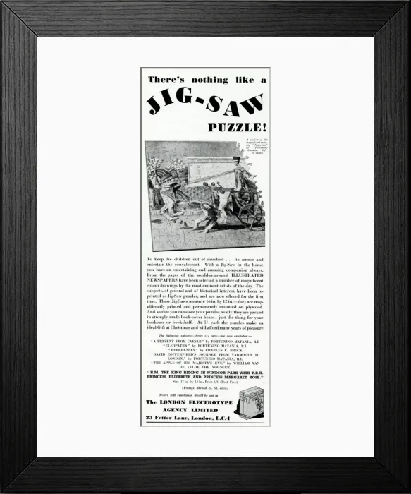 Framed Print : Advert for Jigsaw puzzles, 1939 Framed Print : Advert for Jigsaw puzzles, 1939