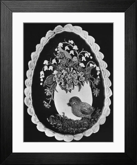 Framed Print : Floral and Figure Design for Chocolate Easter Egg Framed Print : Floral and Figure Design for Chocolate Easter Egg