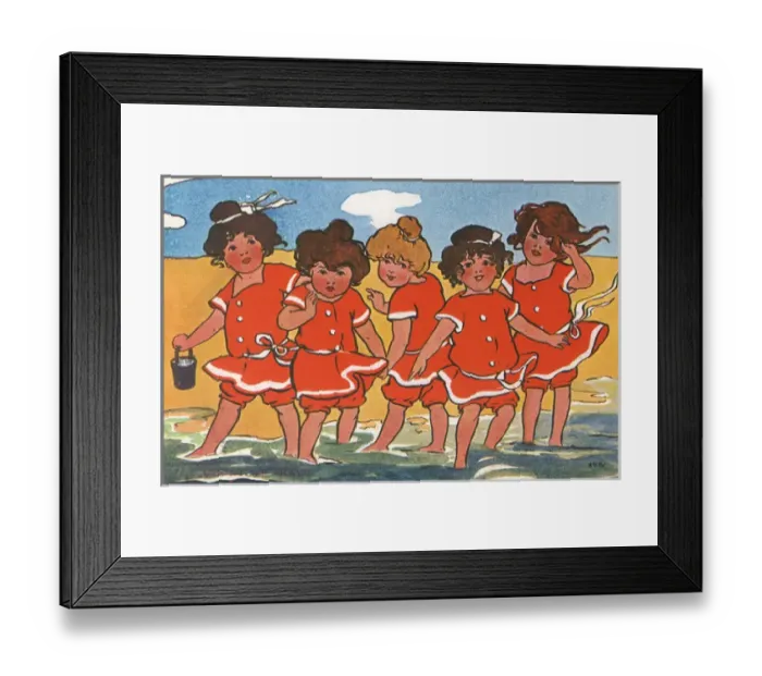 Framed Print : Girls padding in the sea Framed Print : Girls padding in the sea
