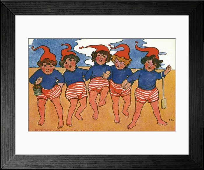 Framed Print : Five jolly sailor boys are we Framed Print : Five jolly sailor boys are we