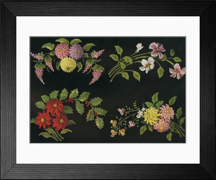 Framed Print : Individual Guest Cakes. Floral Designs Framed Print : Individual Guest Cakes. Floral Designs