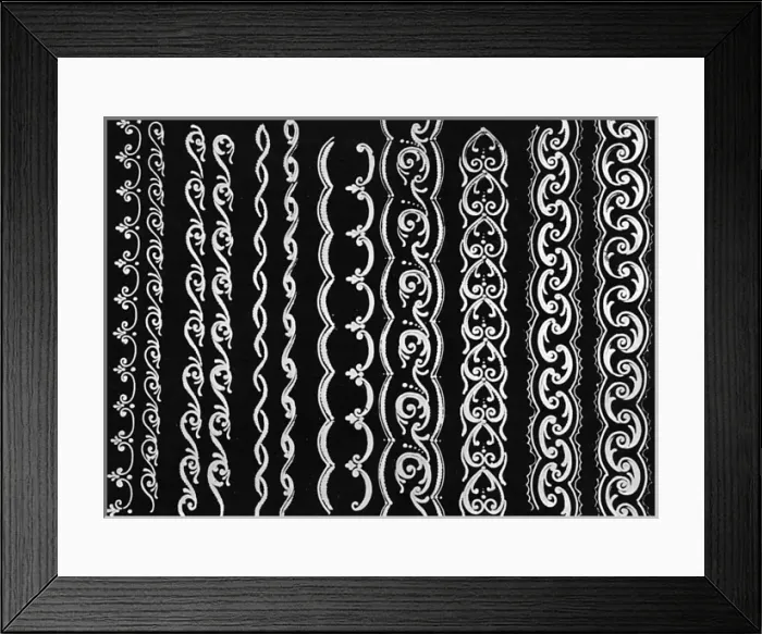 Framed Print : Cake Border and Side Scroll Designs Framed Print : Cake Border and Side Scroll Designs