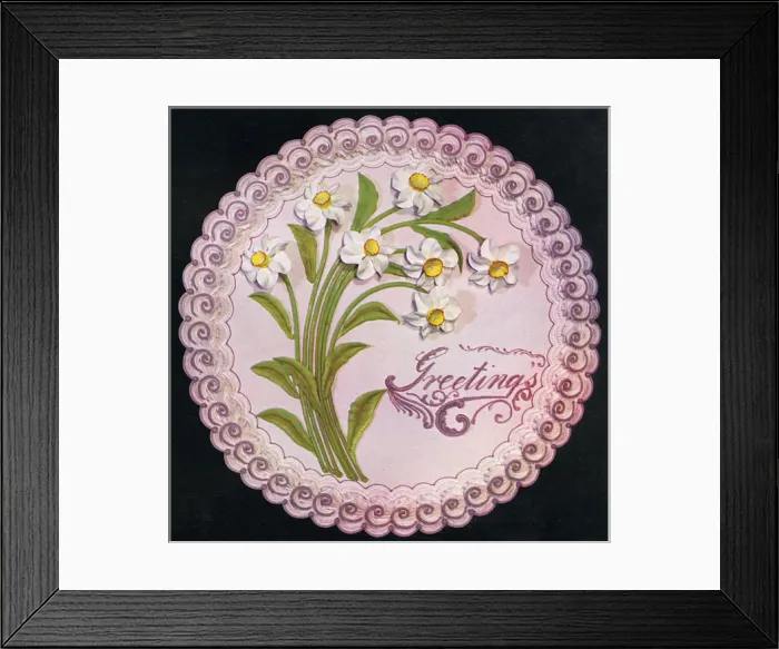 Framed Print : Designs for Cake Tops, Narcissus Cake Framed Print : Designs for Cake Tops, Narcissus Cake