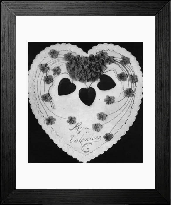 Framed Print : Valentine Cake with Violet Bouquet Framed Print : Valentine Cake with Violet Bouquet