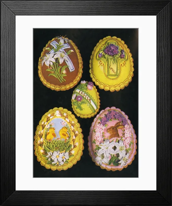 Framed Print : Seasonable Cakes, Easter Eggs with detailed designs Framed Print : Seasonable Cakes, Easter Eggs with detailed designs