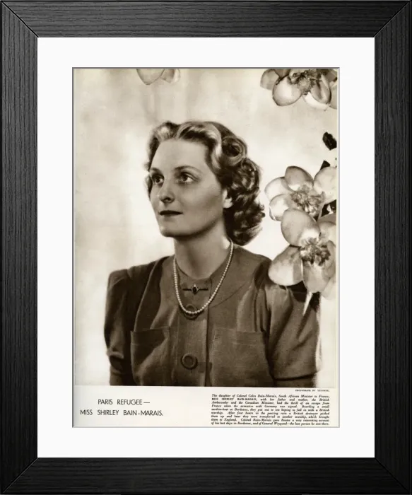 Framed Print : Shirley Bain-Marais by Madame Yevonde Framed Print : Shirley Bain-Marais by Madame Yevonde