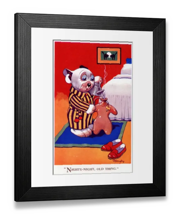 Framed Print : Bonzo - Postcard by George Studdy Framed Print : Bonzo - Postcard by George Studdy