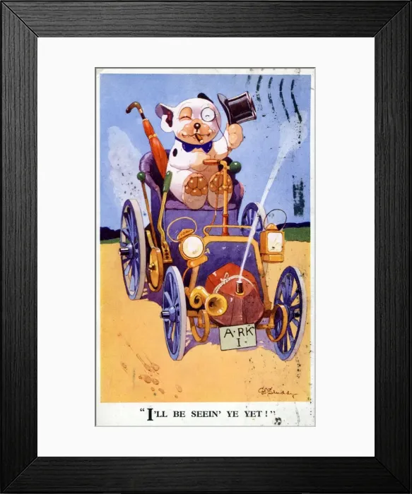 Framed Print : Bonzo - Postcard by George Studdy Framed Print : Bonzo - Postcard by George Studdy