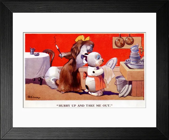 Framed Print : Bonzo - Postcard by George Studdy Framed Print : Bonzo - Postcard by George Studdy