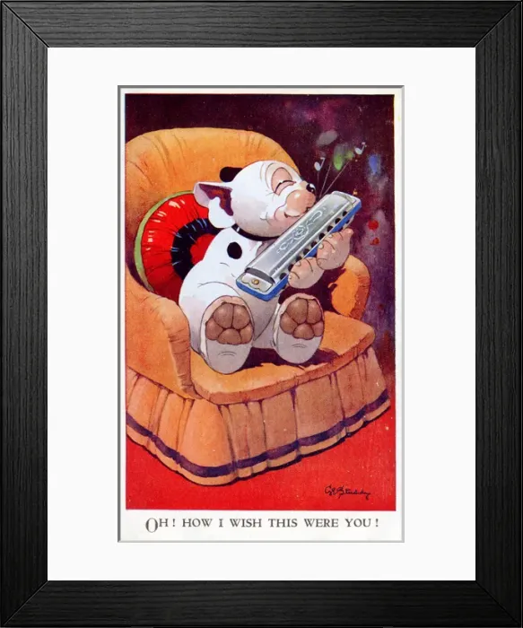 Framed Print : Bonzo - Postcard by George Studdy Framed Print : Bonzo - Postcard by George Studdy